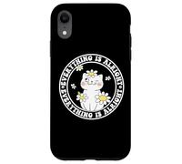 Everything is Alright Positive Quote Smile Cat Daisy Flower Carcasa para iPhone XR