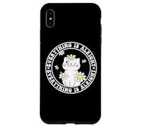 Everything is Alright Positive Quote Smile Cat Daisy Flower Carcasa para iPhone XS Max