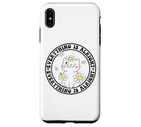 Everything is Alright Positive Quote Smile Cat Daisy Flower Carcasa para iPhone XS Max