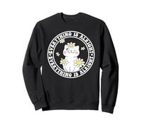 Everything is Alright Positive Quote Smile Cat Daisy Flower Sudadera