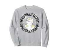 Everything is Alright Positive Quote Smile Cat Daisy Flower Sudadera