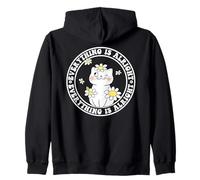 Everything is Alright Positive Quote Smile Cat Daisy Flower Sudadera con Capucha