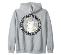 Everything is Alright Positive Quote Smile Cat Daisy Flower Sudadera con Capucha