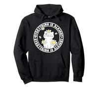 Everything is Alright Positive Quote Smile Cat Daisy Flower Sudadera con Capucha