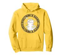 Everything is Alright Positive Quote Smile Cat Daisy Flower Sudadera con Capucha
