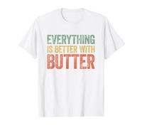 Everything Is Better with Butter Camiseta gráfica económica, Hombre, Blanco, L