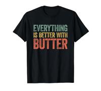 Everything Is Better with Butter Camiseta gráfica económica, Hombre, Negro, S