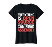 Everything Is Open Source If You Can Read Assembly - Camiseta gráfica económica, Mujer, Negro, XL
