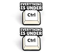 Everything Is Under CTRL - Insignias de botón de teclado, diseño de IT/Mac/PC, blanco y negro, 3 x 2,5 cm, juego de 2