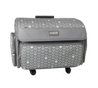 Everything Mary Estuche de Almacenamiento Plegable de Lujo para máquina de Coser de 4 Ruedas, diseño Floral Morado - Bolsa de Transporte con Carrito Compatible con Brother, Singer y la mayoría de