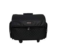 Everything Mary Maletín de Almacenamiento Plegable de Lujo para máquina de Coser, 4 Ruedas, Color Negro, Bolsa de Transporte con Ruedas para Hermano, Cantante, Acolchado Negro