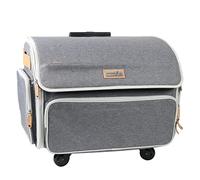 Everything Mary Maletín de Almacenamiento Plegable de Lujo para máquina de Coser de 4 Ruedas, Color Negro, Bolsa de Transporte con Ruedas para Hermano, Cantante, Gris, Estuche para máquina de Coser