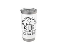 Everything Tastes Better with Dog Hair in It Coffee Mug Dog Vaso térmico de acero inoxidable de doble pared