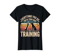 Everything You Do with Your Dog Is Training Camiseta gráfica económica, Mujer, Negro, L