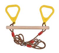 Evetounmn Barra de Trapecio de Madera de Alta Resistencia con Anillo para Columpio, Barra de Trapecio para niños Ideal para Jardines y Patios, Equipamiento de Juego al Aire Libre de Gran