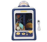 Evetounmn Máquina de muñecos con Pinza Mini con luz y música, Juguete electrónico con Estampado Espacial de Conejito para niños, Juego de Divertido con Control de 2 palancas, Ideal (Azul)