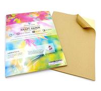 EVG 20 Hojas A4 Etiquetas de Dirección de Papel Kraft Mate Autoadhesivas para Impresión y Manualidades Etiquetas de Acabado Mate para Impresoras de Inyección de Tinta y Láser, Tamaño A4 210mm x 297mm