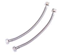 EVG Par de Conectores Flexibles de Tubería 1/2" x 1/2" BSP 600mm - Cola de Tubería Flexi de Reemplazo DIY para Caldera, Fregaderos y Lavabos - Mangueras Trenzadas de Acero Inoxidable 304 Libres