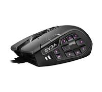 EVGA Ratón para juegos X15 MMO, 8k, con cable, negro, personalizable, 16.000 DPI, 5 perfiles, 20 botones, ergonómico 904-W1-15BK-KR