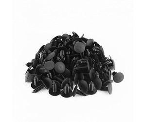 EVGATSAUTO 100pcs 7.5mm Agujero Universal Negro Plástico Puerta de coche Trim Push Pin Remaches Sujetador