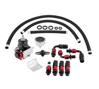 EVGATSAUTO Kit de regulador de presión de combustible ajustable universal Indicador de aceite 0-100psi AN 6 Regulador de presión de combustible de extremo de montaje