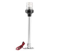 EVGATSAUTO Luz de señal de navegación, DC12V-24V/5W Luz de señal de navegación de barco Lámpara de popa de ancla redonda de 360 grados IP66 Blanco(12inch)