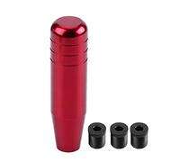 EVGATSAUTO Pomello del Cambio Manuale Leva Universale in Lega di Alluminio 13 cm per Auto (Rosso)
