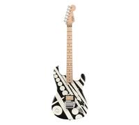 EVH Striped Series Circles White & Black Satin Electric Guitar with Gig Bag