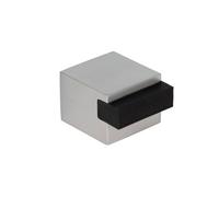 EVI Herrajes | Tope de Puerta Adhesivo | 25 x 25 mm | Goma Negra de Silicona Natural | Cuadrado | Acero Inoxidable | Gran Adhesión | 100% Funcional | Mod. 197/25