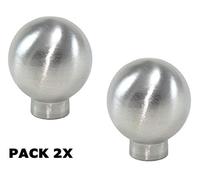EVI Herrajes 1021/20 - Pack de 2 pomos, acabado mate (acero inoxidable)