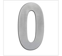 EVI Herrajes | Número Adhesivo para Casas de Acero Inoxidable | Nº 0 | 160 x 93 mm | Para Paredes, Fachadas, Portales o Puertas | Para Exterior e Interior | Mod.0660160AM-0