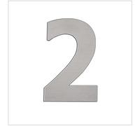EVI Herrajes | Número Adhesivo para Casas de Acero Inoxidable | Nº 2 | 80 mm | Para Paredes, Fachadas, Portales o Puertas | Para Exterior e Interior | Mod.0640802AM