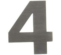 EVI Herrajes | Número Adhesivo para Casas de Acero Inoxidable | Nº 4 | 80 mm | Para Paredes, Fachadas, Portales o Puertas | Para Exterior e Interior | Mod.0640804AM