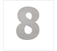 EVI Herrajes | Número Adhesivo para Casas de Acero Inoxidable | Nº 8 | 80 mm | Para Paredes, Fachadas, Portales o Puertas | Para Exterior e Interior | Mod.0640808AM