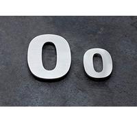 EVI Herrajes | Número para Casas de Acero Inoxidable | Nº 0 | 80 mm | Para Paredes, Fachadas, Portales o Puertas | Fijación con Pernos | Para Exterior e Interior | Mod.0641800CPAM