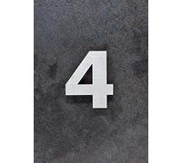 EVI Herrajes | Número para Casas de Acero Inoxidable | Nº 4 | 80 mm | Para Paredes, Fachadas, Portales o Puertas | Fijación con Pernos | Para Exterior e Interior | Mod.0641804CPAM