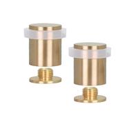 EVI Herrajes | Pack 2 Topes de Puerta | Ø24x30 mm |Latón| Acabado Mate | Goma Blanca de Silicona Natural | Incluye Tornillo + Taco de Sujeción | Mod. I-180
