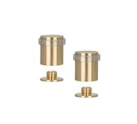 EVI Herrajes | Pack 2 Topes de Puerta | Ø24x30 mm |Latón| Acabado Mate | Goma Transparente de Silicona Natural | Incluye Tornillo + Taco de Sujeción | Mod. I-180