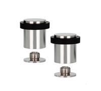 EVI Herrajes | Pack 2 Topes de Puerta | Ø24x30mm | Acero Inoxidable | Goma Negra | Incluye Tornillo + Taco de Sujeción | Mod. I-18124X30-CB