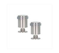 EVI Herrajes | Pack 2 Topes de Puerta | Ø24x30mm | Acero Inoxidable | Goma Protección Transparente | Incluye Tornillo + Taco de Sujeción | Mod. I-18124X30-TCB