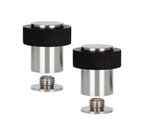 EVI Herrajes | Pack 2 Topes de Puerta | Ø24x35mm | Acero Inoxidable | Goma Negra | Incluye Tornillo + Taco de Sujeción | Mod. I-18124X35-CB
