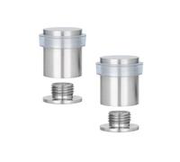 EVI Herrajes | Pack 2 Topes de Puerta | Ø25x27 mm | Base Roscada | Acero Inoxidable - Goma Transparente| Incluye Tornillo + Taco de Sujeción | Mod. I-811TCBAM