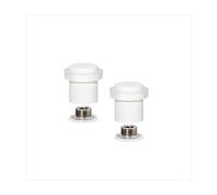 EVI Herrajes | Pack 2 Topes de Puerta Blancos | Ø20x25 mm | Acero Inoxidable | Protección Blanca | Incluye Tornillo + Taco de Sujeción | Mod. I-181-BBL