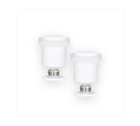 EVI Herrajes | Pack 2 Topes de Puerta Blancos | Ø24x30mm | Acero Inoxidable | Goma Blanca | Incluye Tornillo + Taco de Sujeción | Mod. I-18124X30-BBL