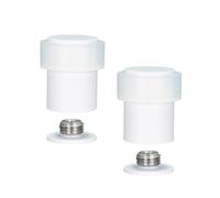 EVI Herrajes | Pack 2 Topes de Puerta Blancos | Ø24x35mm | Acero Inoxidable | Goma Blanca | Incluye Tornillo + Taco de Sujeción | Mod. I-18124X35-BBL