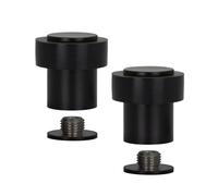 EVI Herrajes | Pack 2 Topes de Puerta Negros | Ø24x35mm | Acero Inoxidable | Goma Negra | Incluye Tornillo + Taco de Sujeción | Mod. I-18124X35-NG