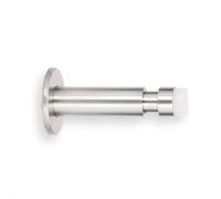 EVI Herrajes| Tope de Pared Regulable de 88 a 128mm | Hasta 200mm con Prolongador |Acero Inoxidable - Goma Blanca | Intalación con Adhesivo 3M o Tornillo |Mod. I-258BDUALAM
