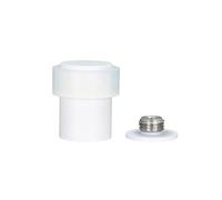 EVI Herrajes | Tope de Puerta| Acero Inoxidable | 24 X 35 mm | Base Roscada Atornillada | Lacado Blanco | Incluye Tornillo + Taco de Sujeción | Mod. I-199/24X35-BCBBL