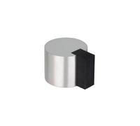 EVI Herrajes | Tope de Puerta Adhesivo | Ø24 x 19 mm | Goma Negra | Redondo | Acero Inoxidable | Acabado Mate | Gran Adhesión | 100% Funcional | 04019324AM