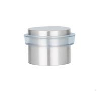 EVI Herrajes | Tope de Puerta Adhesivo | Ø24x20 mm | Goma Antigolpes Transparente | Acero Inoxidable Acabado Mate | Gran Adhesión | 100% Funcional | Mod. I-163T